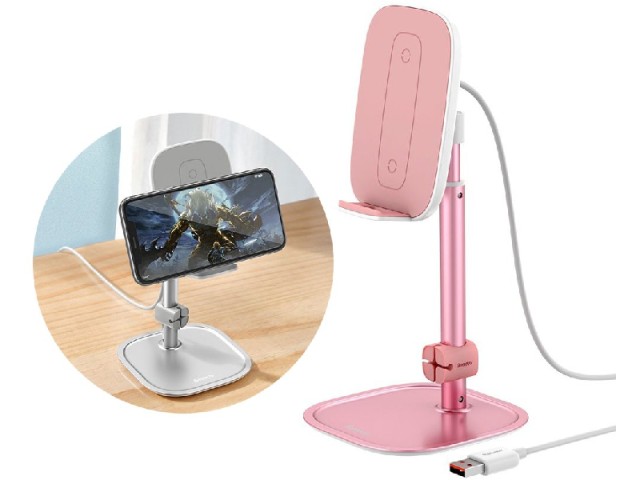 پایه نگهدارنده و شارژر وایرلس بیسوس مدل Literary Youth Desktop Bracket SUWY-D0S