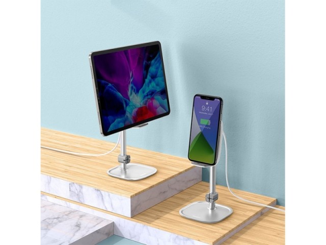 پایه نگهدارنده و شارژر وایرلس بیسوس مدل Literary Youth Desktop Bracket SUWY-D0S