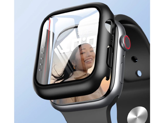 قاب محافظ و گلس راک مدل Integrated Protective Case & Film مناسب برای ساعت هوشمند اپل واچ 45mm