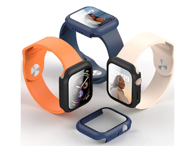 قاب محافظ و گلس راک مدل Integrated Protective Case & Film مناسب برای ساعت هوشمند اپل واچ 45mm