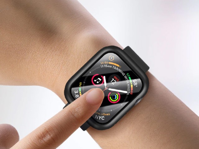 قاب محافظ و گلس راک مدل Integrated Protective Case & Film مناسب برای ساعت هوشمند اپل واچ 45mm