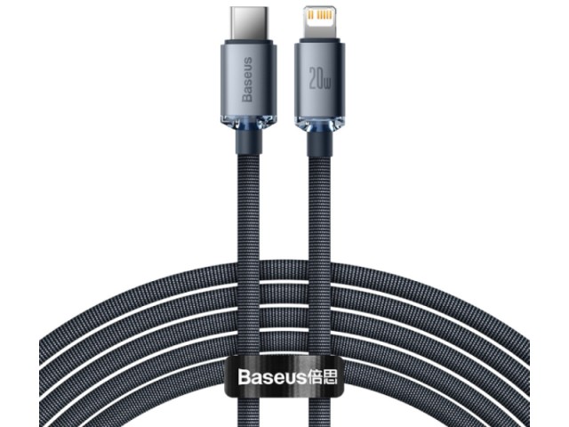 کابل فست شارژ Type-C به Lightning بیسوس مدل Crystal Shine Fast Data Cable CAJY000301 به طول 2 متر و توان 20 وات