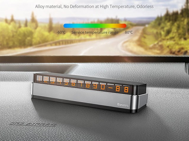 استند شماره نویس موبایل مخصوص پارک خودرو بیسوس مدل Moonlight Box Series Temporary Parking Number Plate ACNUM-B0S