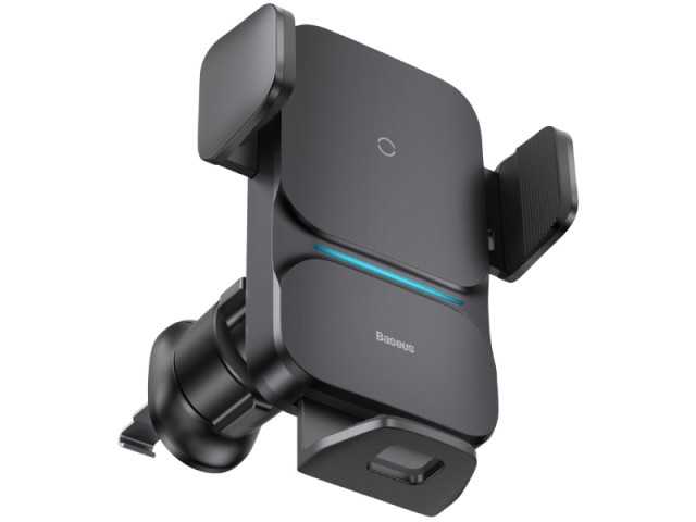 پایه نگهدارنده و شارژر وایرلس بیسوس مدل Wisdom Auto Alignment Car Mount CGZX000001