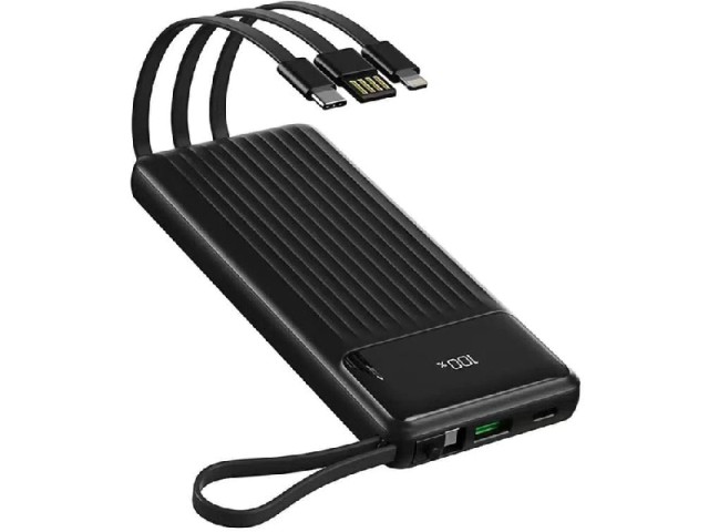 پاور بانک فست شارژ 10000 میلی آمپر راک مدل P79 با کابل متصل