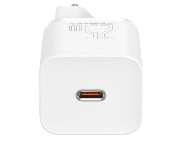 شارژر دیواری فست شارژ 25 وات بیسوس مدل Super Si Quick Charger 1C 25W CCCJG25CE TZCCSUP-L02 بهمراه کابل دو سر تایپ سی