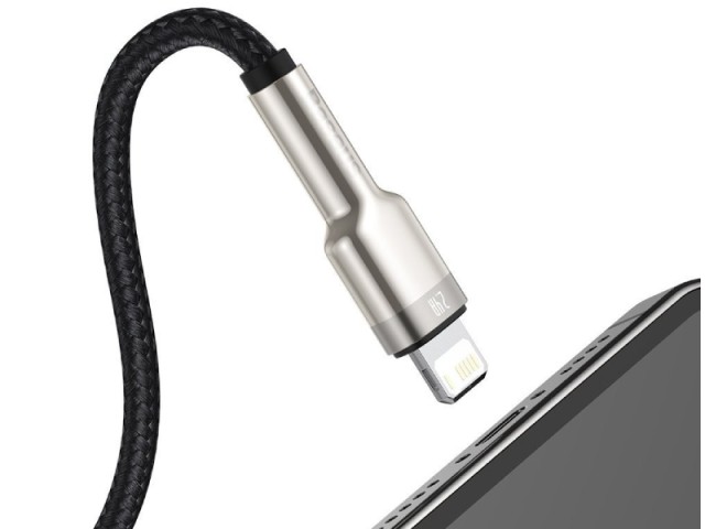 کابل پاوربانکی لایتنینگ بیسوس مدل Cafule Series Metal Data Cable CALJK-01 به طول 25 سانتی‌متر