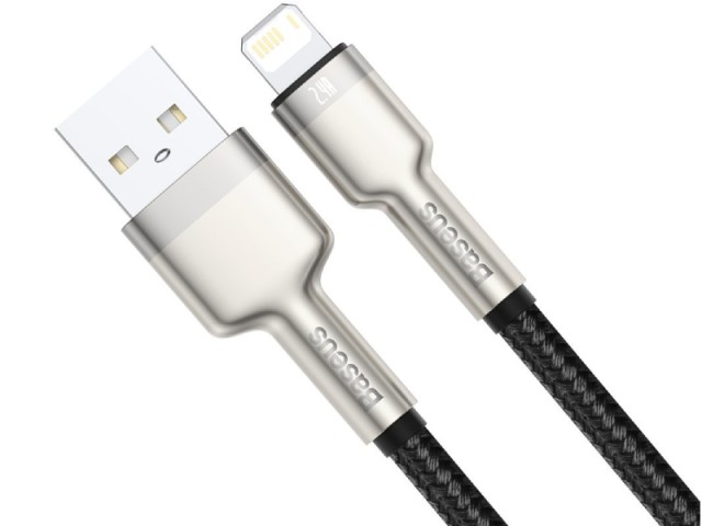 کابل پاوربانکی لایتنینگ بیسوس مدل Cafule Series Metal Data Cable CALJK-01 به طول 25 سانتی‌متر