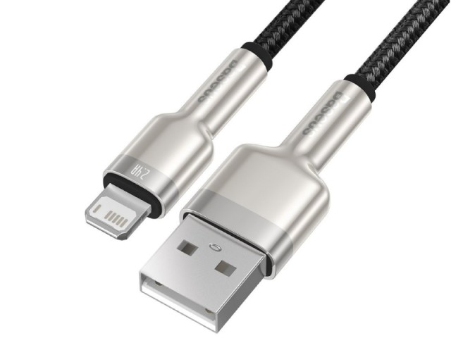کابل پاوربانکی لایتنینگ بیسوس مدل Cafule Series Metal Data Cable CALJK-01 به طول 25 سانتی‌متر
