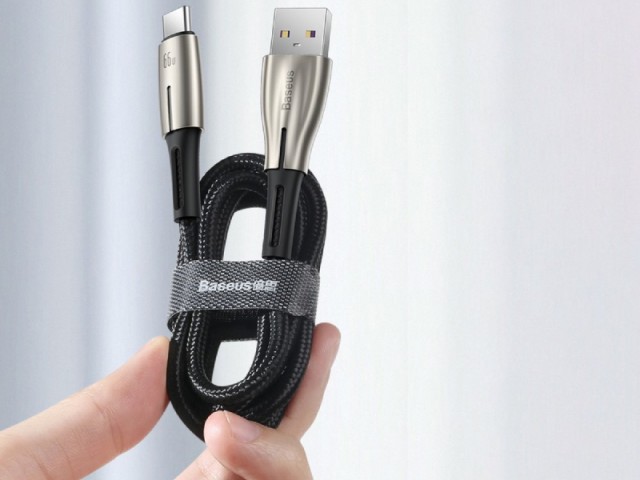 کابل سوپر شارژ تایپ سی بیسوس مدل Water Drop-Shaped Lamp Supercharge Cable 66W CATSD-M01 به طول 1 متر