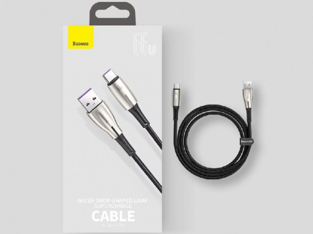 کابل سوپر شارژ تایپ سی بیسوس مدل Water Drop-Shaped Lamp Supercharge Cable 66W CATSD-M01 به طول 1 متر