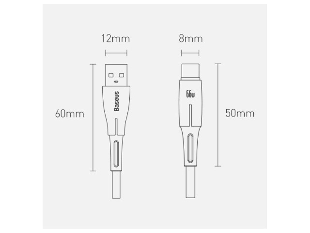 کابل سوپر شارژ تایپ سی بیسوس مدل Water Drop-Shaped Lamp Supercharge Cable 66W CATSD-M01 به طول 1 متر