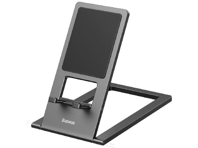 پایه نگهدارنده رومیزی تبلت و گوشی موبایل بیسوس مدل  Foldable Metal Desktop Holder LUKP000013