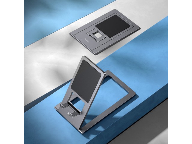 پایه نگهدارنده رومیزی تبلت و گوشی موبایل بیسوس مدل  Foldable Metal Desktop Holder LUKP000013