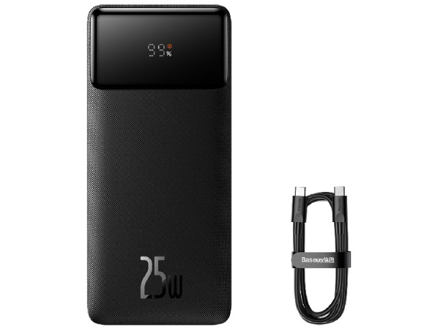 پاور بانک فست شارژ 20000 میلی آمپر بیسوس مدل Bipow Digital Display 25W PPBD020301 بهمراه کابل دو سر تایپ سی