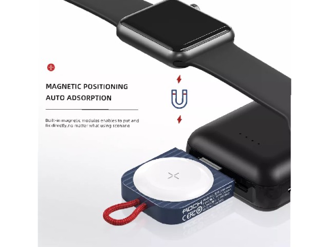 شارژر وایرلس پرتابل اپل واچ راک مدل W26 Portable Wireless Charger For Watch RWC-0466