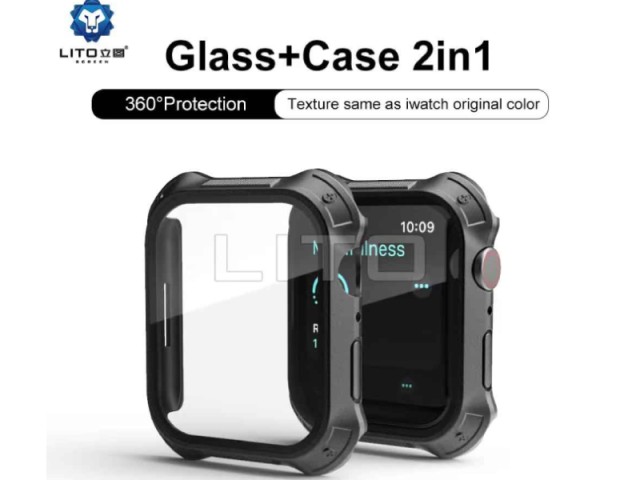 قاب محافظ و گلس لیتو مدل Rock مناسب برای ساعت هوشمند اپل واچ 41mm