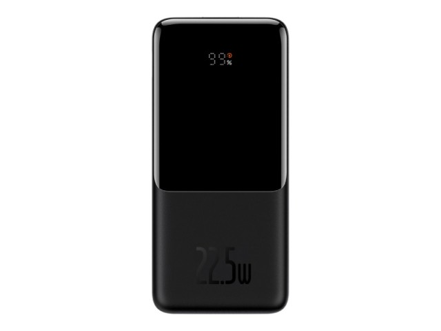 پاوربانک 10000 میلی آمپر بیسوس مدل Elf Digital Display PPJL010002 توان 22.5 وات با دو کابل متصل
