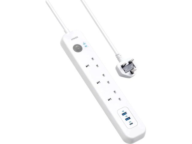 چند راهی برق انکر مدل A9136 (دارای 2 پورت USB و 1 پورت Type-C)