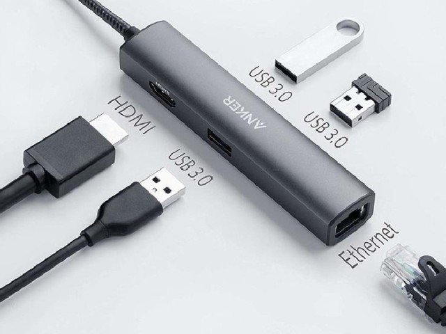 هاب تایپ سی 5 پورت انکر مدل A8338