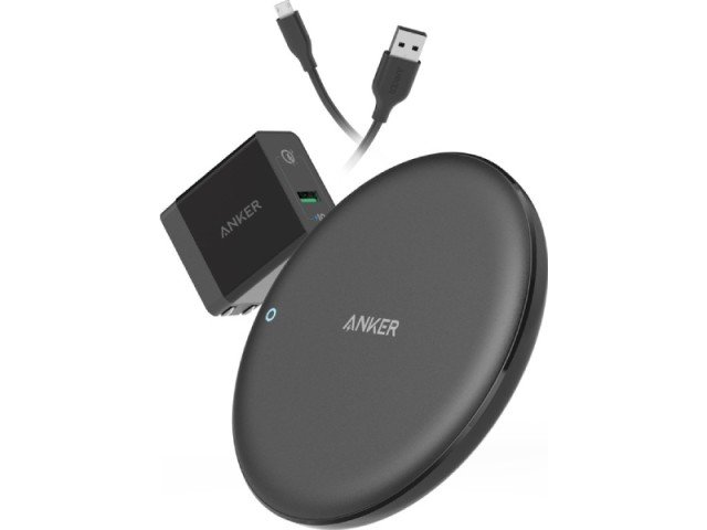 شارژر وایرلس انکر مدل B2514 PowerWave بهمراه شارژر دیواری و کابل تایپ سی