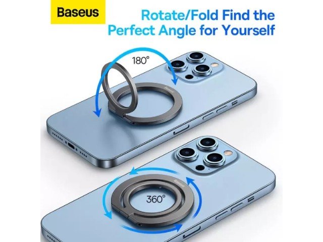 حلقه نگهدارنده مگنتی آیفون بیسوس مدل Halo Series Foldable Metal Ring Stand SUCH000013