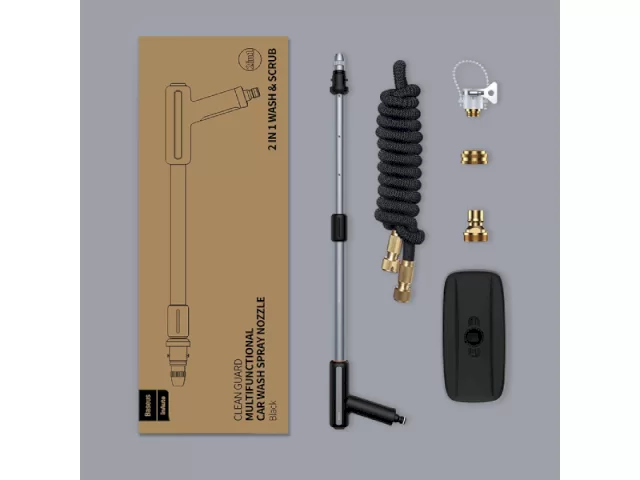 نازل و تی شستشوی خودرو بیسوس مدل Multifunctional Car Wash Spray Nozzle 15m CRXC01-F01