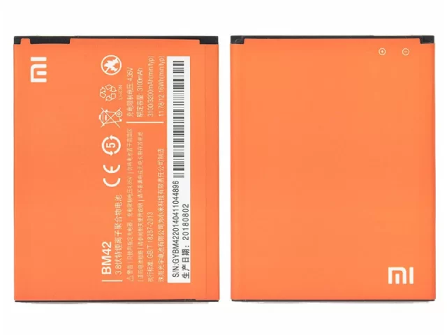 باتری موبایل اورجینال شیائومی مدل BM42 با ظرفیت 3100mAh مناسب برای گوشی موبایل Xiaomi Redmi Note