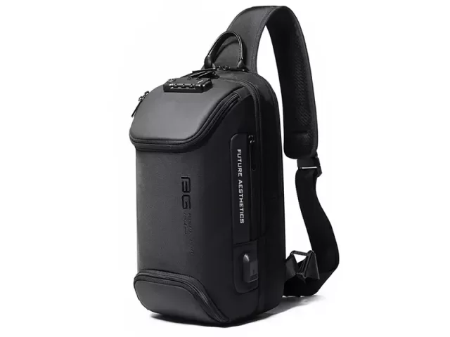 کوله تک بند ضدسرقت USB دار بنج مدل BG-7082 Anti-theft TSA Lock Bag Waterproof Chest Pack