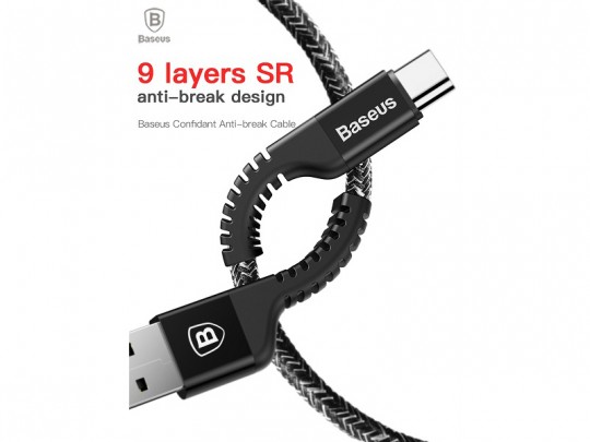 کابل شارژ و انتقال داده USB TYPE-C بیسوس سری Confidant Anti-break مدل CATZJ-A01