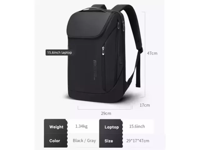 کوله لپ تاپ حرفه‌ای ضد آب USB دار بنج مدل BG-2517 مناسب برای لپ تاپ 15.6 اینچی