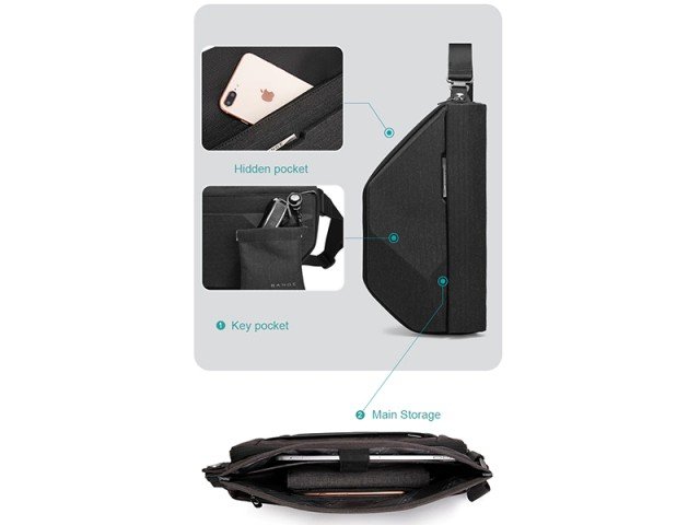 کیف قفسه سینه ضد سرقت بنج مدل BG-7502 Anti Theft Expandable Chest Bag مناسب برای تبلت 8 اینچی