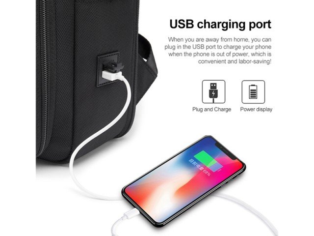 کوله پشتی لپ تاپ USB دار بنج مدل BG-S53 مناسب برای لپ تاپ 15.6 اینچی