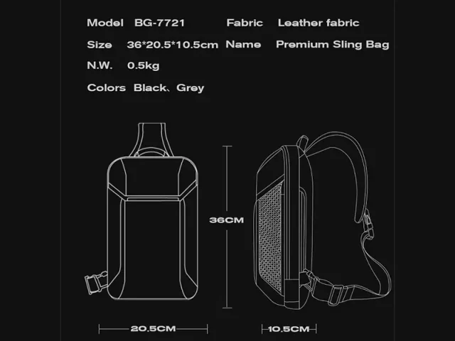 کیف قفسه سینه ضد آب بنج مدل BG-7721 Waterproof Bag Shoulder Sling Bag