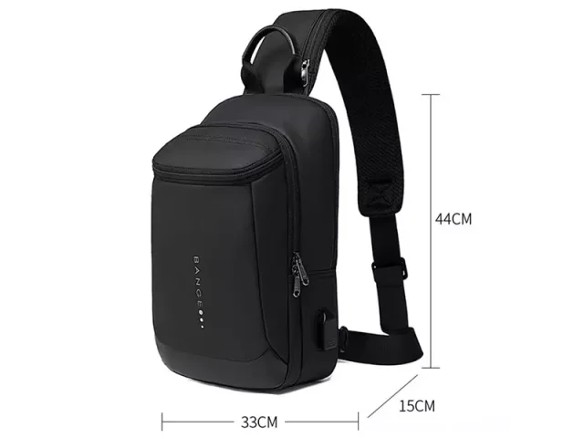 کوله تک بند ضدآب USB دار بنج مدل BG-1910 crossbody bag