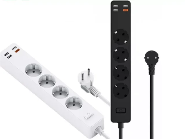 چند راهی برق ویوو مدل U01 Power Strip Socket With 4 AC 3 USB 20W PD (دارای 3 پورت USB و 1 پورت Type-C)