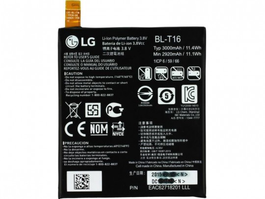 باتری موبایل ال جی مدل BL-T16 با ظرفیت 3000mAh مناسب برای گوشی موبایل ال جی G Flex 2