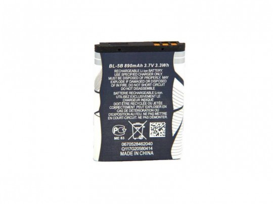 باتری موبایل نوکیا مدل BL-5B با ظرفیت 890 میلی آمپر ساعت