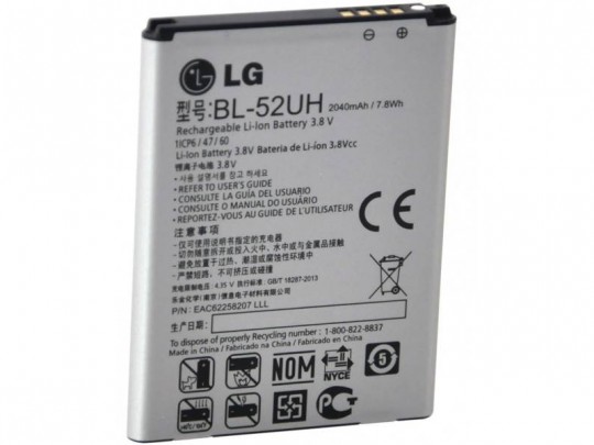 باتری موبایل ال جی مدل BL-52UH با ظرفیت 2040mAh مناسب برای گوشی موبایل ال جی L70