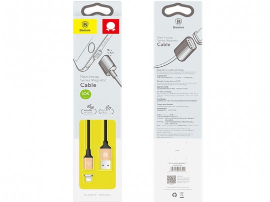 کابل شارژ و انتقال داده Lightning آهن ربایی بیسوس مدل New Insnap Series  بطول 1.2 متر