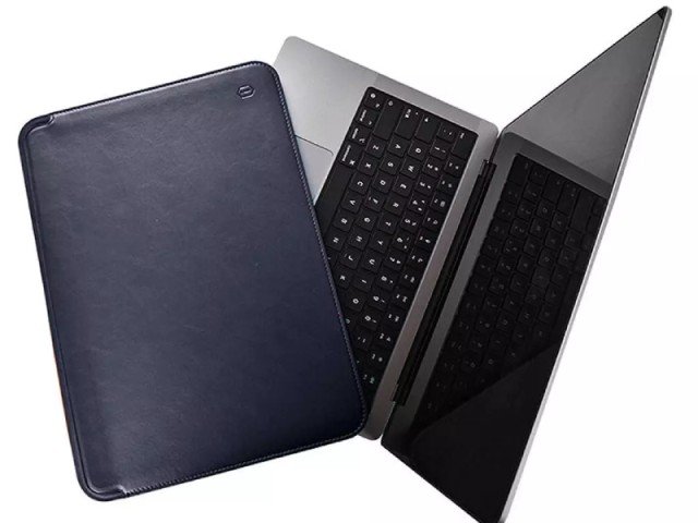 کاور مک بوک پرو 14.2 اینچ ویوو مدل Leather Sleeve Skin Pro Platinum