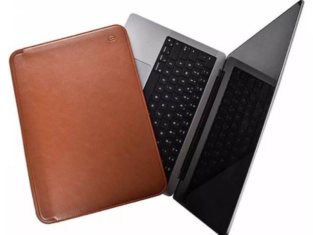 کاور مک بوک پرو 14.2 اینچ ویوو مدل Leather Sleeve Skin Pro Platinum