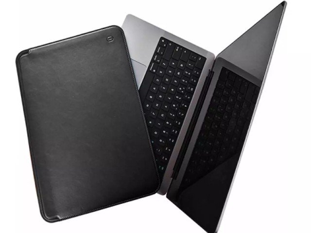 کاور مک بوک پرو 14.2 اینچ ویوو مدل Leather Sleeve Skin Pro Platinum
