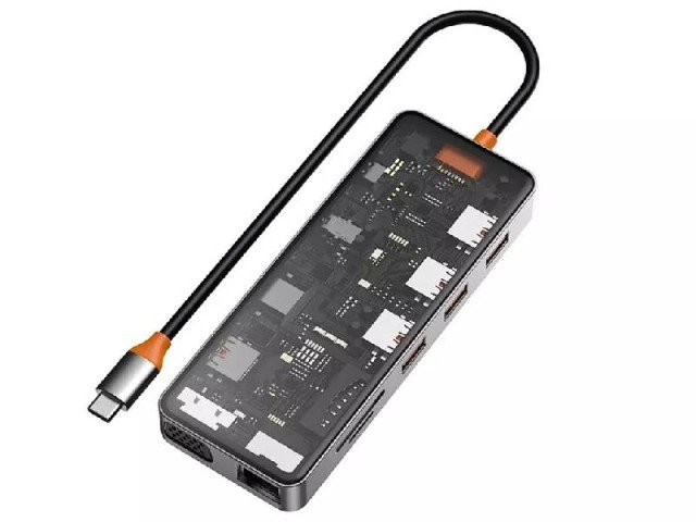 هاب تایپ سی 11 پورت ویوو مدل New Cyber Multifunctional 11-in-1 Type C Hub Docking Station CB011
