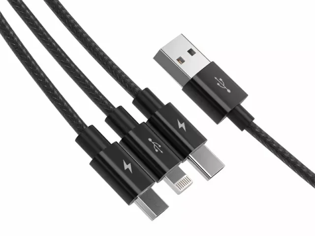 کابل فست شارژ سه سر اوریکو مدل UTS-12 به طول 1.2 متر