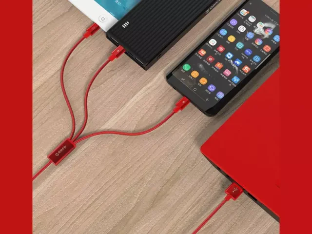 کابل فست شارژ سه سر اوریکو مدل UTS-12 به طول 1.2 متر