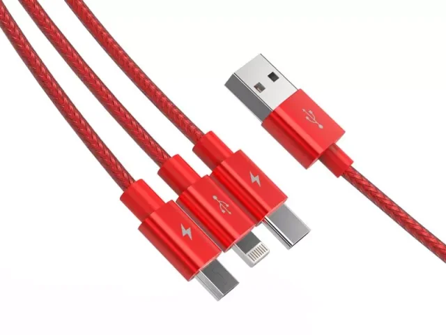 کابل فست شارژ سه سر اوریکو مدل UTS-12 به طول 1.2 متر
