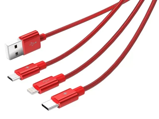 کابل فست شارژ سه سر اوریکو مدل UTS-12 به طول 1.2 متر