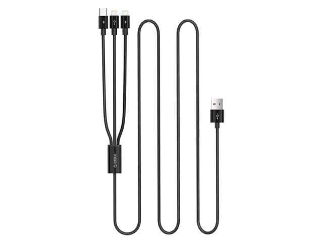 کابل فست شارژ سه سر اوریکو مدل UTS2-12 به طول 1.2 متر