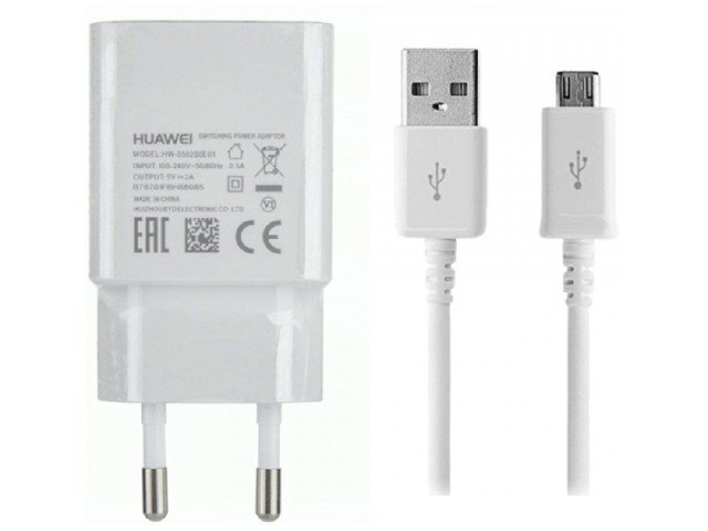شارژر دیواری فست شارژ اصلی هوآوی مدل Huawei Quick Charge 2.0 Fast Charge 9V 2A بهمراه  کابل میکرو یو اس بی
